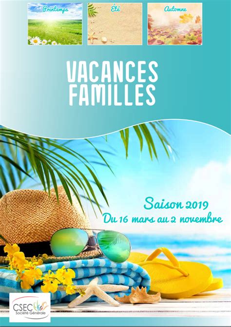 CFDT Société Générale, Le catalogue vacances familles est paru.